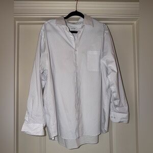 Calvin Klein White Micro-Dot Men's Dress Shirt